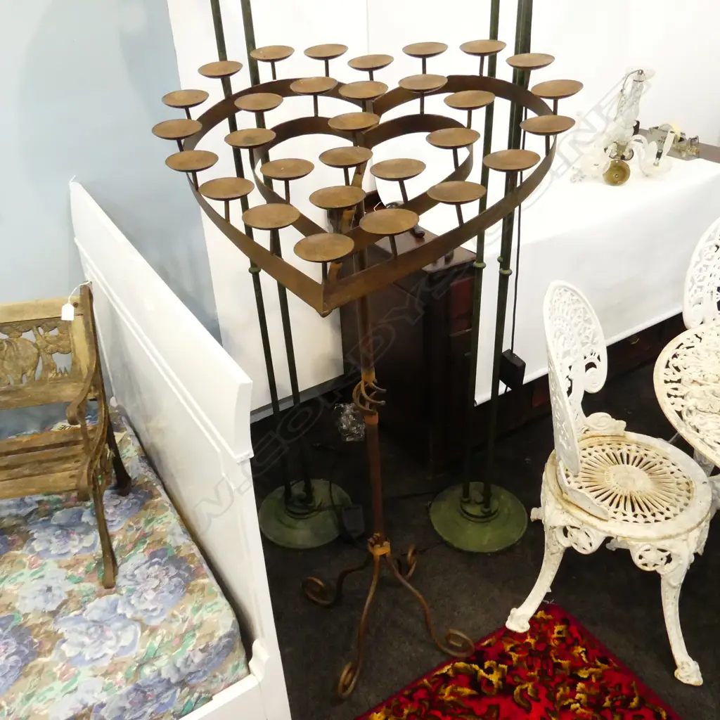 WROUGHT IRON MULTI-CANDELABRA 700 x 600 x 1380mm Image 1++