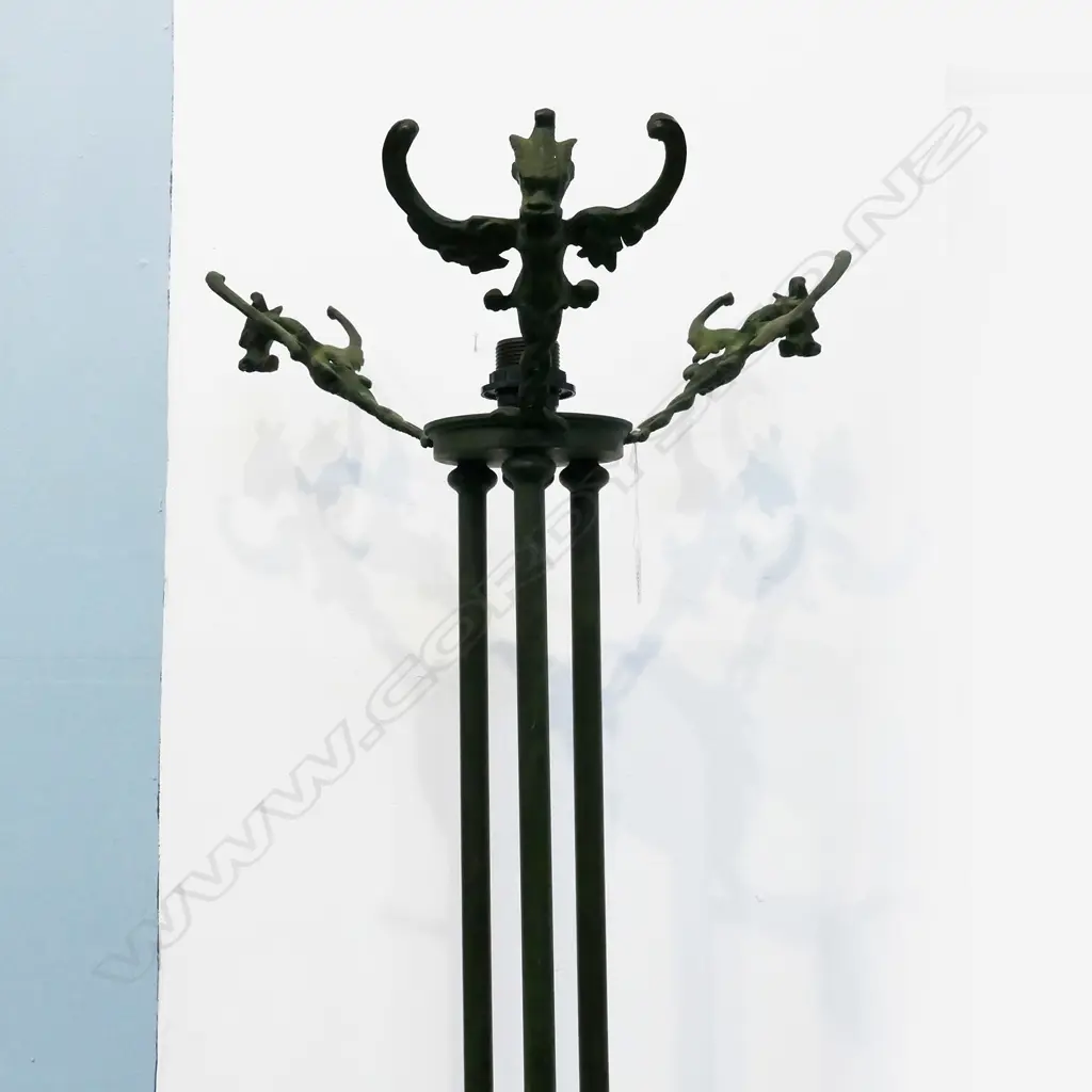 WROUGHT IRON MYTHICAL BEAST STANDARD LAMP H.1760mm  (no glass bowl shade) Image 1++