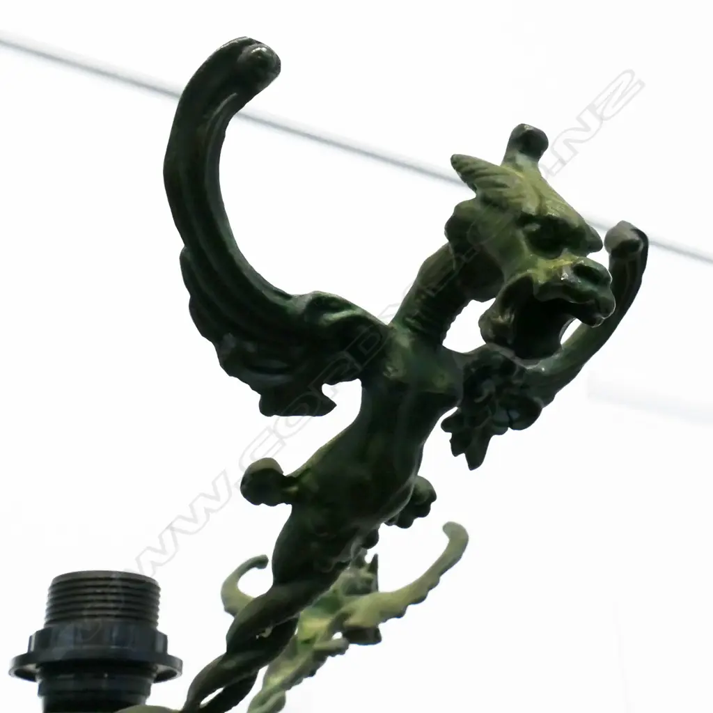 WROUGHT IRON MYTHICAL BEAST STANDARD LAMP H.1760mm  (no glass bowl shade) Image 1++