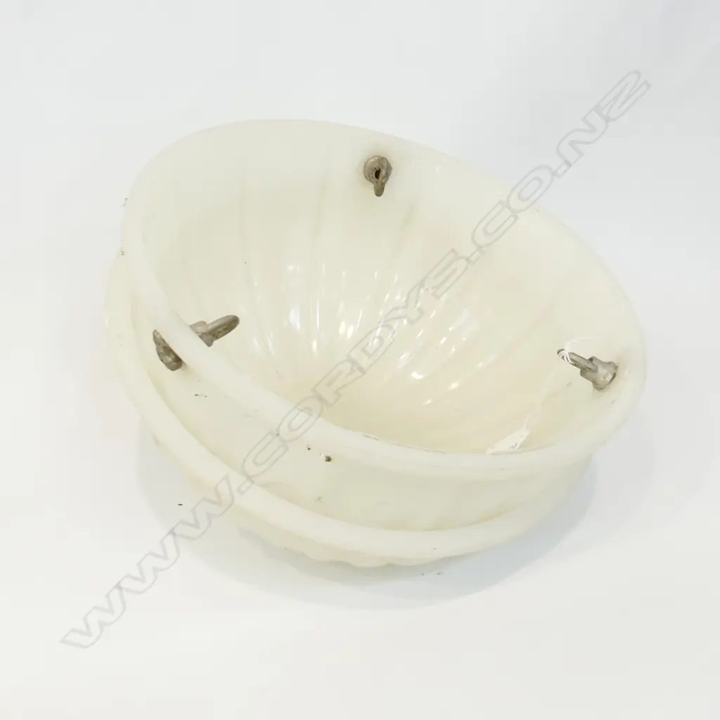2 DECO FROSTED GLASS PENDANT LIGHTS 305mm dia Image 1++