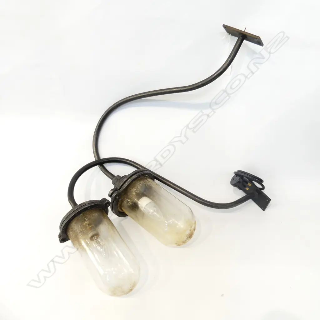 PR VINTAGE INDUSTRIAL LANTERN TYPE LIGHTS WORKING W.500mm Image 1++