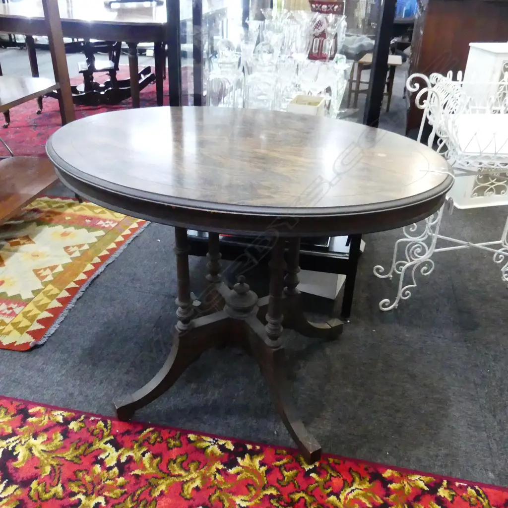 EARLY 20thC OVAL TABLE 910x660x700mm Image 1++