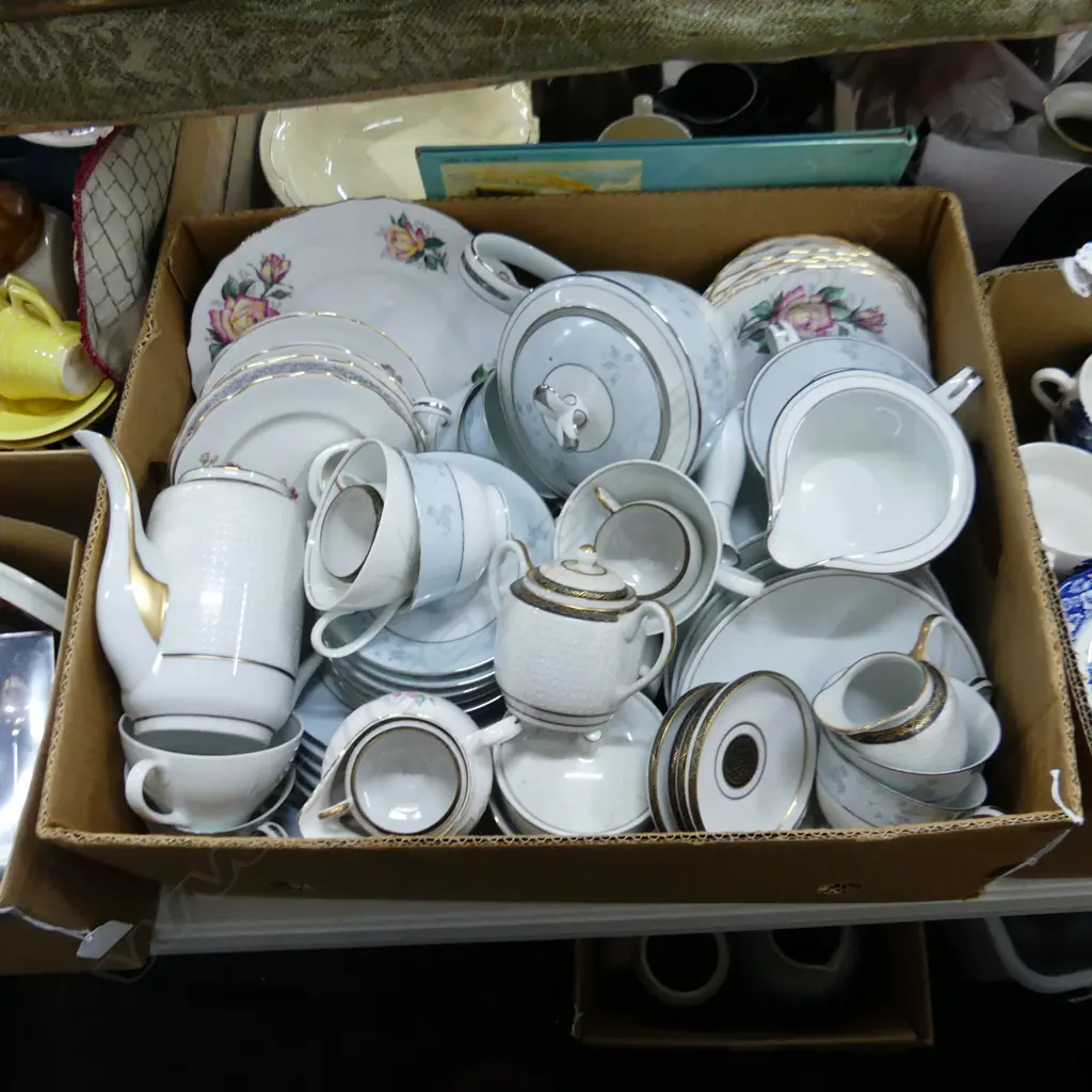 BOX LOT 2 NORITAKE TEA SETS; BALBOA & WINDRIFT + ASST. CHINA Image 1++