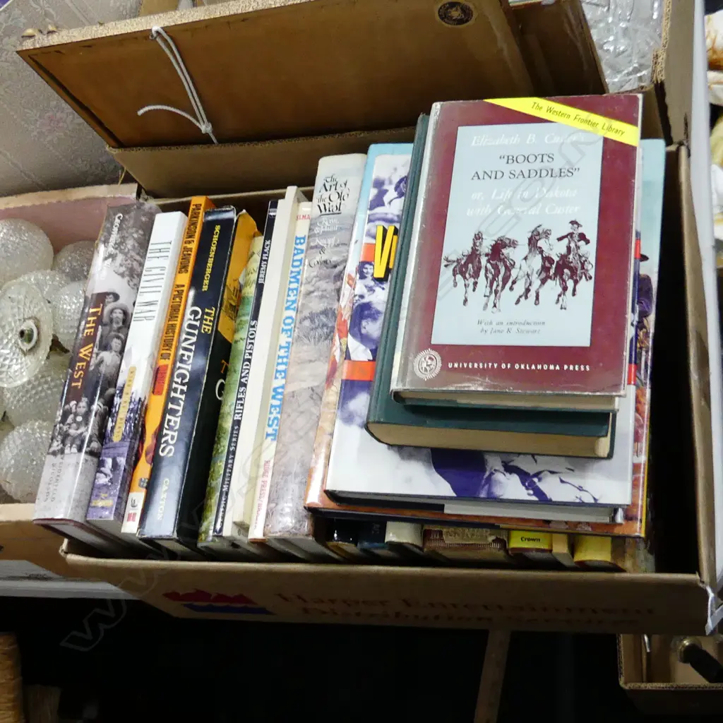 BOX LOT ASST. BOOKS; AMERICAN WILD WEST, CIVIL WAR, COWBOYS ETC Image 1++