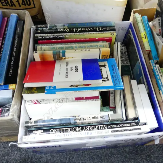 BOX LOT ASST. BOOKS; SAILING SHIPS, BRITISH ARMY ETC 
