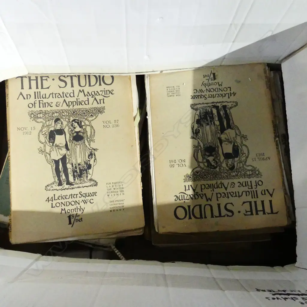 BOX LOT MAGAZINES; 'THE STUDIO; AN ILLUSTRATED MAGAZINE OF FINE & APPLIED ART' C.1910 Image 1++