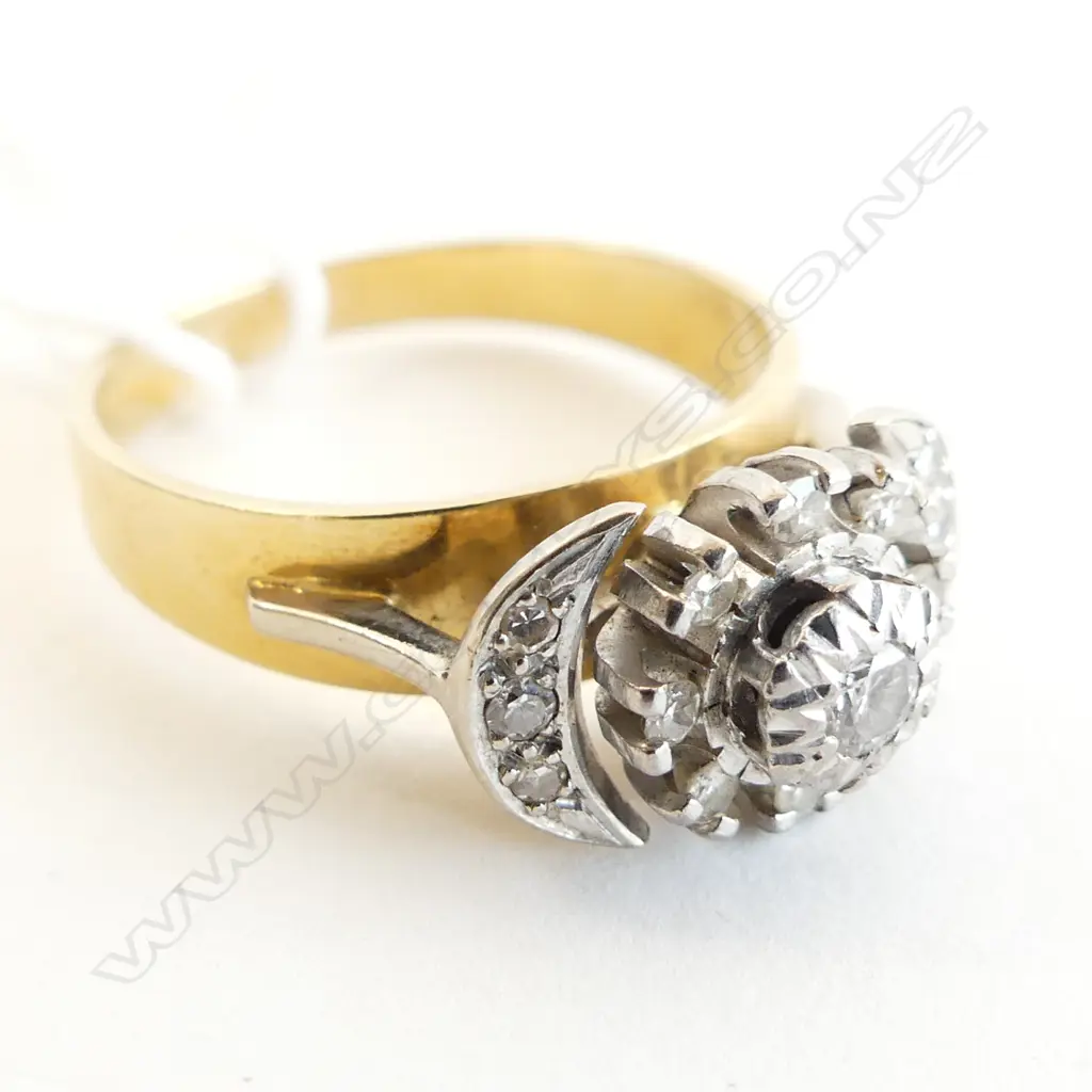 18CT GOLD & DIAMOND RING 6.20GMS SIZE Q **RTV** Image 1++
