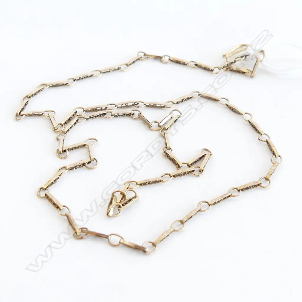 9CT RAIL & CIRCLE LINK NECK CHAIN 3.28gm. L.485mm Image 1++