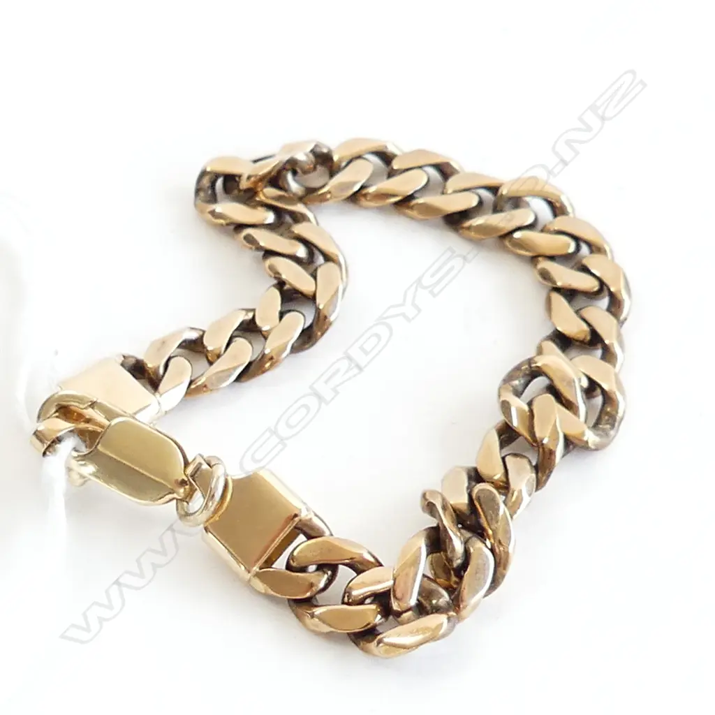 9CT GOLD CURB LINK BRACELET 19.9GMS Image 1++
