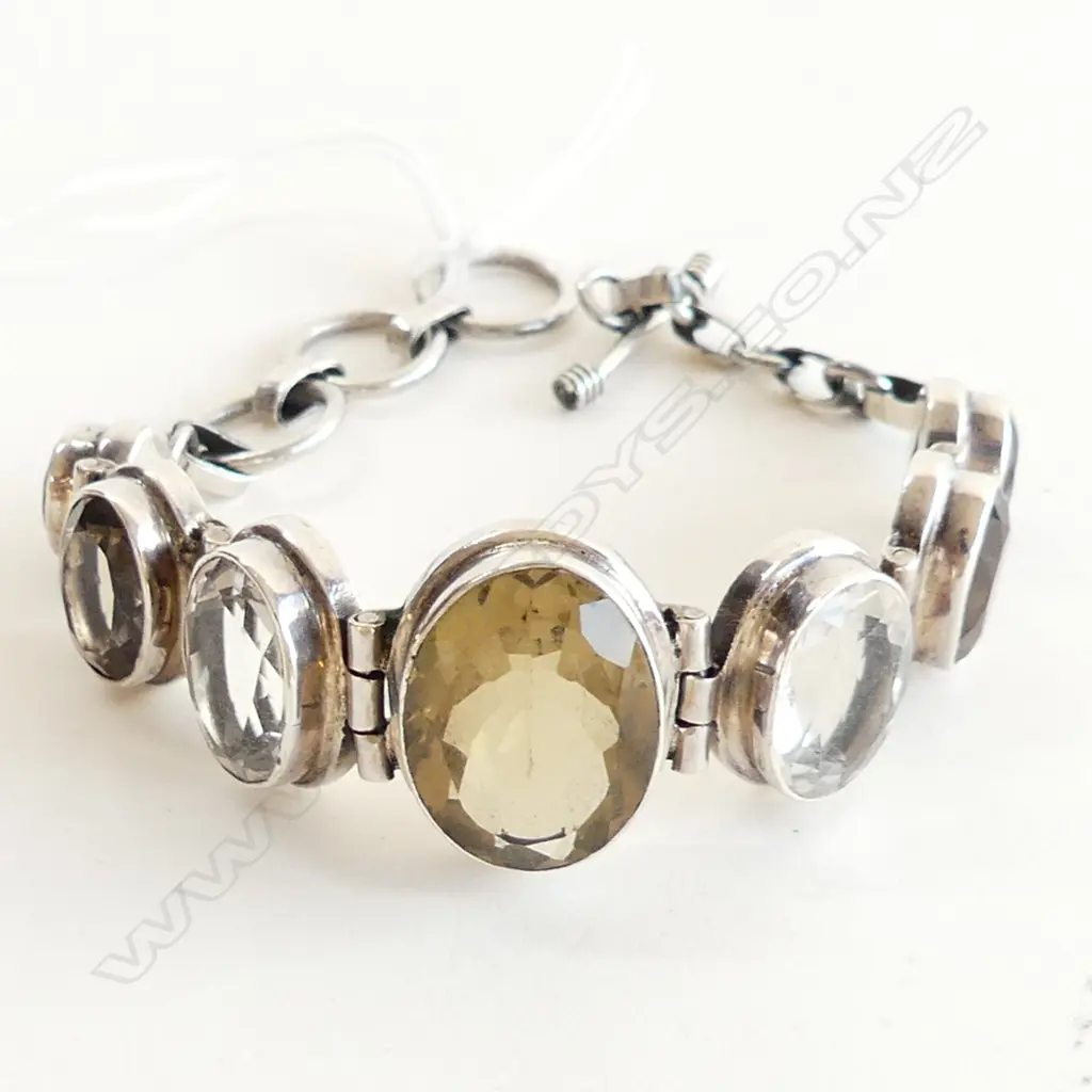 925 SILVER & COLOURED STONE BRACELET Image 1++