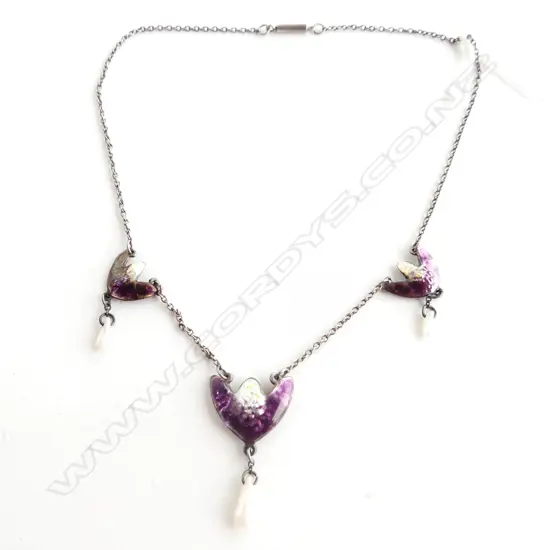 STG SILVER & ENAMEL ARTS & CRAFTS NECKLACE