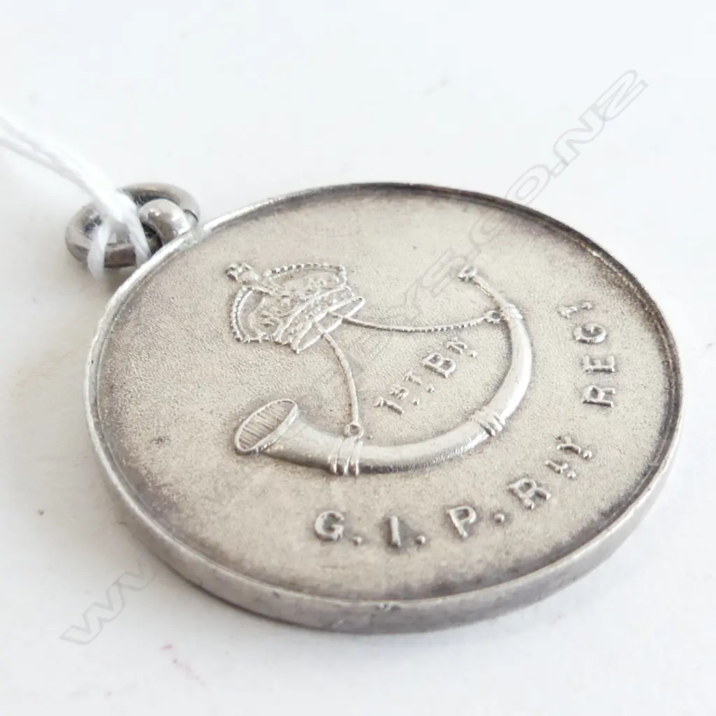SILVER MILITARY MEDALLION 1ST Battalion. 'G.I.P.Rly. REDT. Not presented. Dia.37mm Image 1++