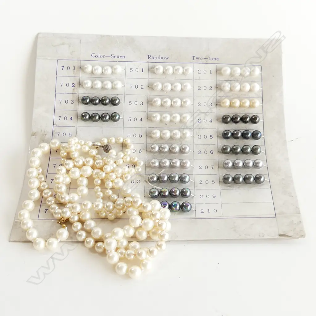 SAMPLE CARD SIMULATED PEARLS + NECKLACE  Image 1++