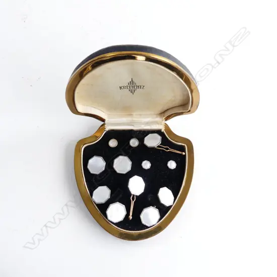 5 ASST PR KREMENTZ GOLD & MOP CUFFLINKS 