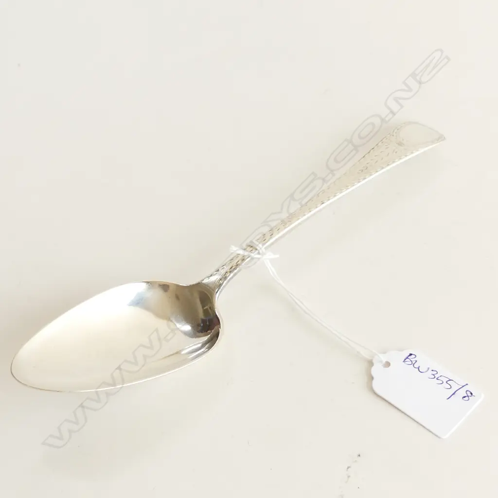 STG SILVER SERVING SPOON LONDON 1815 - feather edged old English pattern 59 grams Image 1++