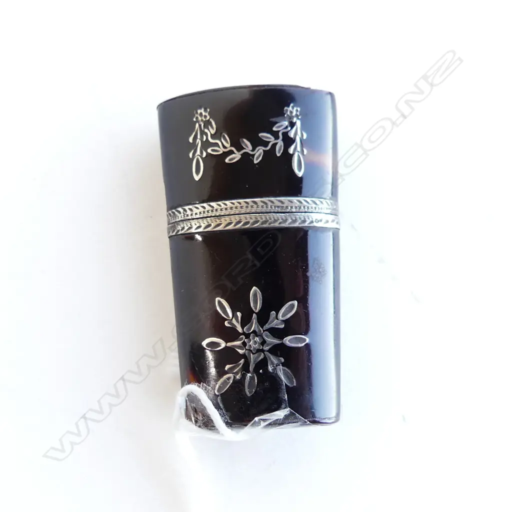 GEORGIAN PERIOD STG SILVER & TOITOISEHELL ETUI L. 45MM  Image 1++