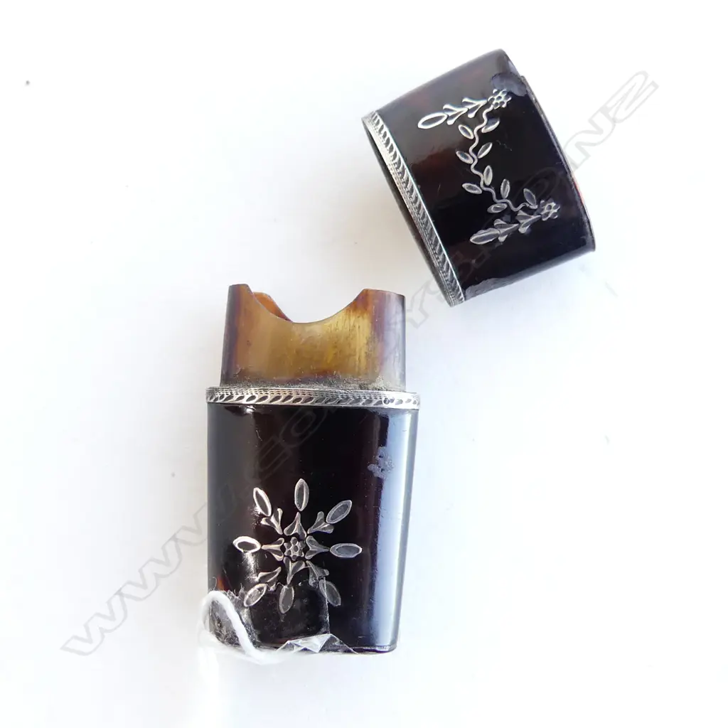 GEORGIAN PERIOD STG SILVER & TOITOISEHELL ETUI L. 45MM  Image 1++