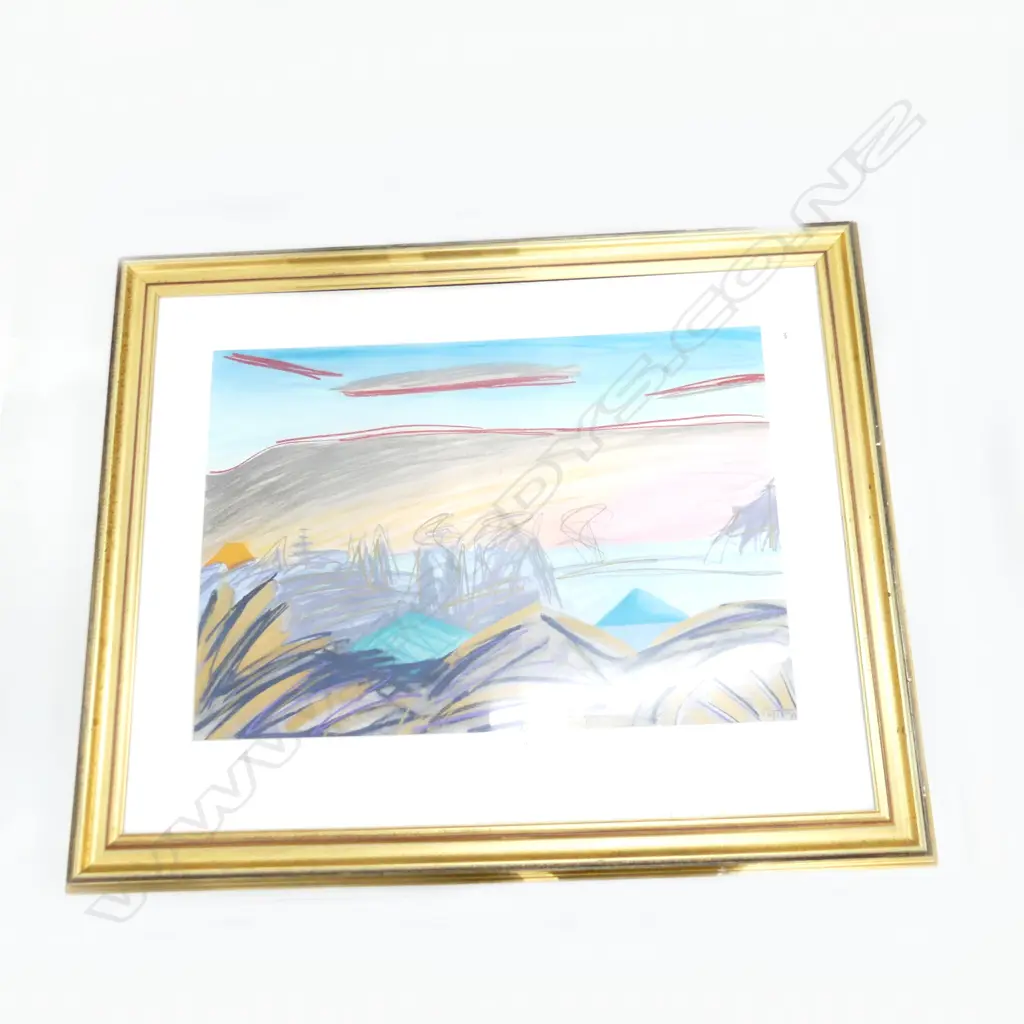 RODNEY FUMPSTON OIL STICK UNTITLED LANDSCAPE SIGNED & DATED 1987. 680 x 980mm Image 1++