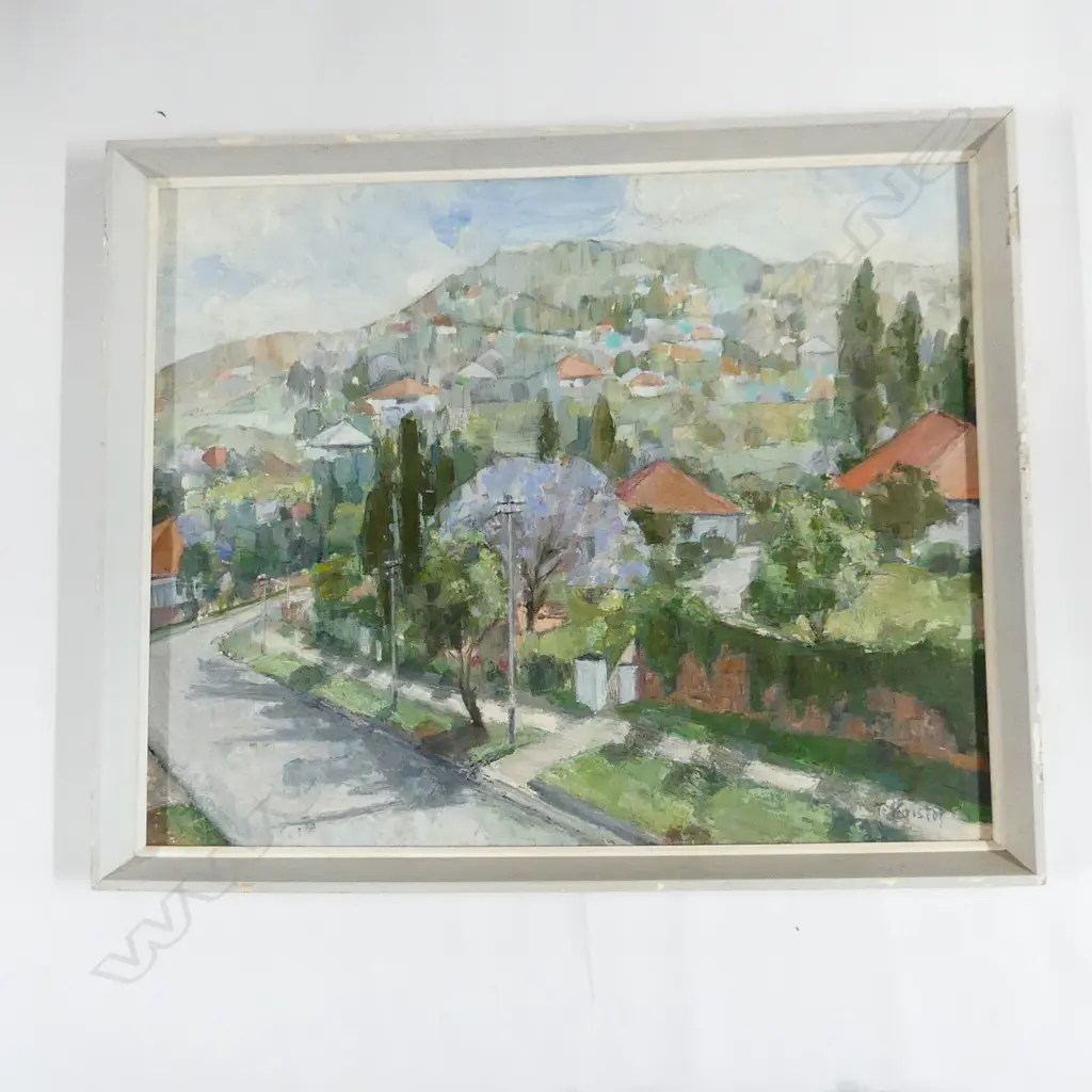 T. KRISTOP - SUBURBAN WELLINGTON SCENE - OIL ON BOARD 550x685mm Image 1++