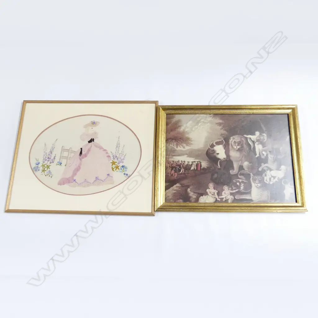 PRINT AND AN FRAMED EMBROIDERY LARGEST H570MM L700MM Image 1++