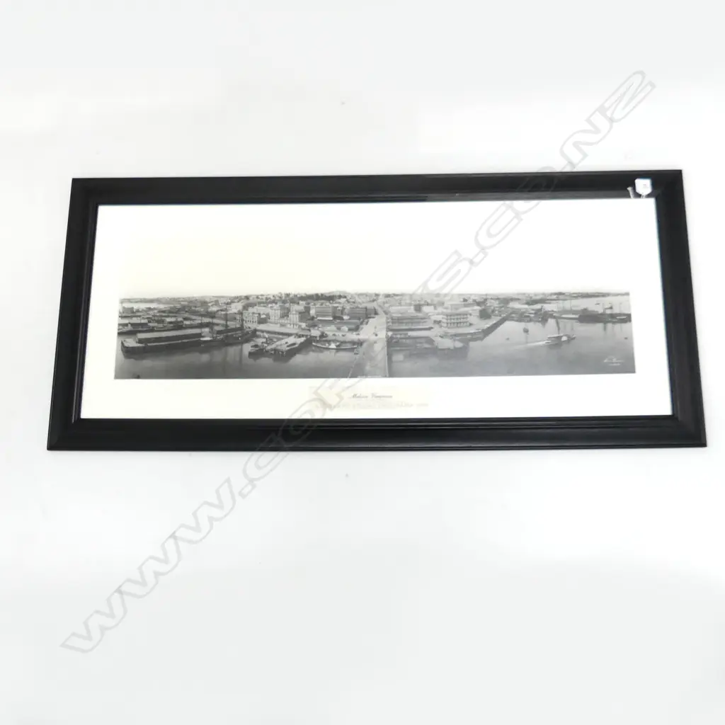 REPRINT 1903 PHOTO 'MELVIN VANIMAN AUCKLAND AERIAL PANORAMA' 270x900mm FRAMED Image 1++