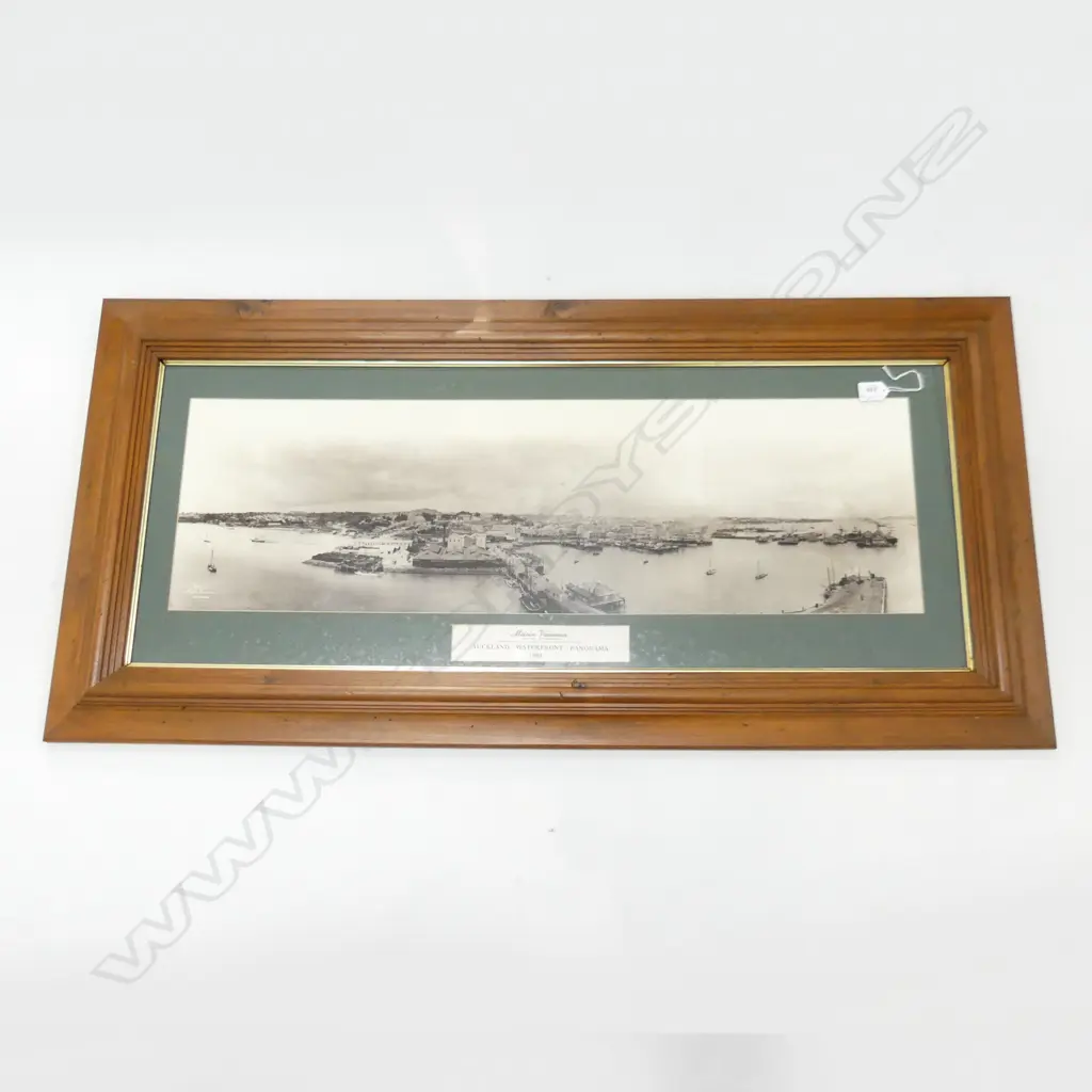 REPRINT 1902 'AUCKLAND WATERFRONT PANORAMA' PHOTO 270 x 890mm Image 1++