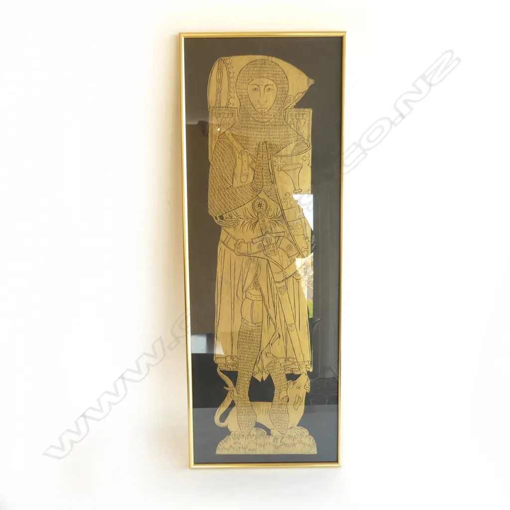 MEDIEVAL RUBBING - SOLDIER / KNIGHT 945x330mm Image 1++