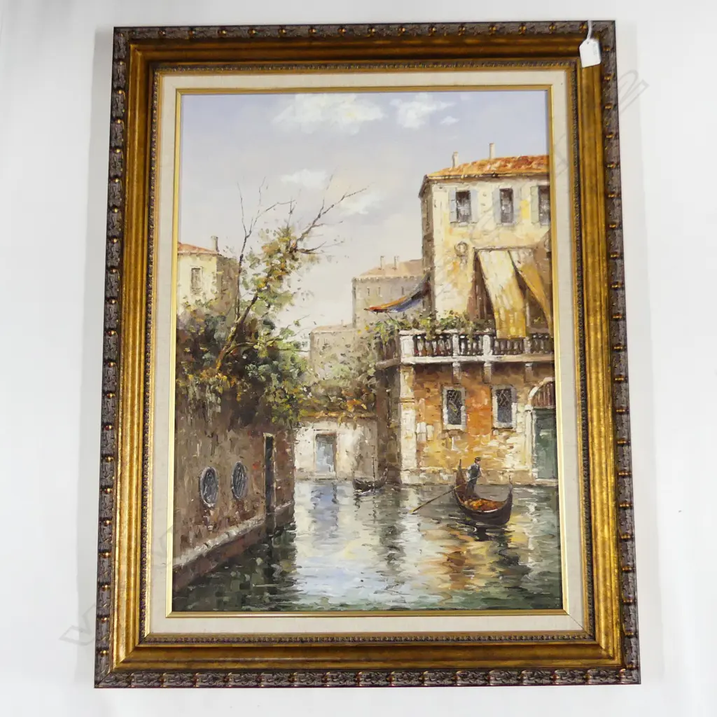 LG ITALIAN CANAL SCENE - OIL ON CANVAS 695x500mm Image 1++