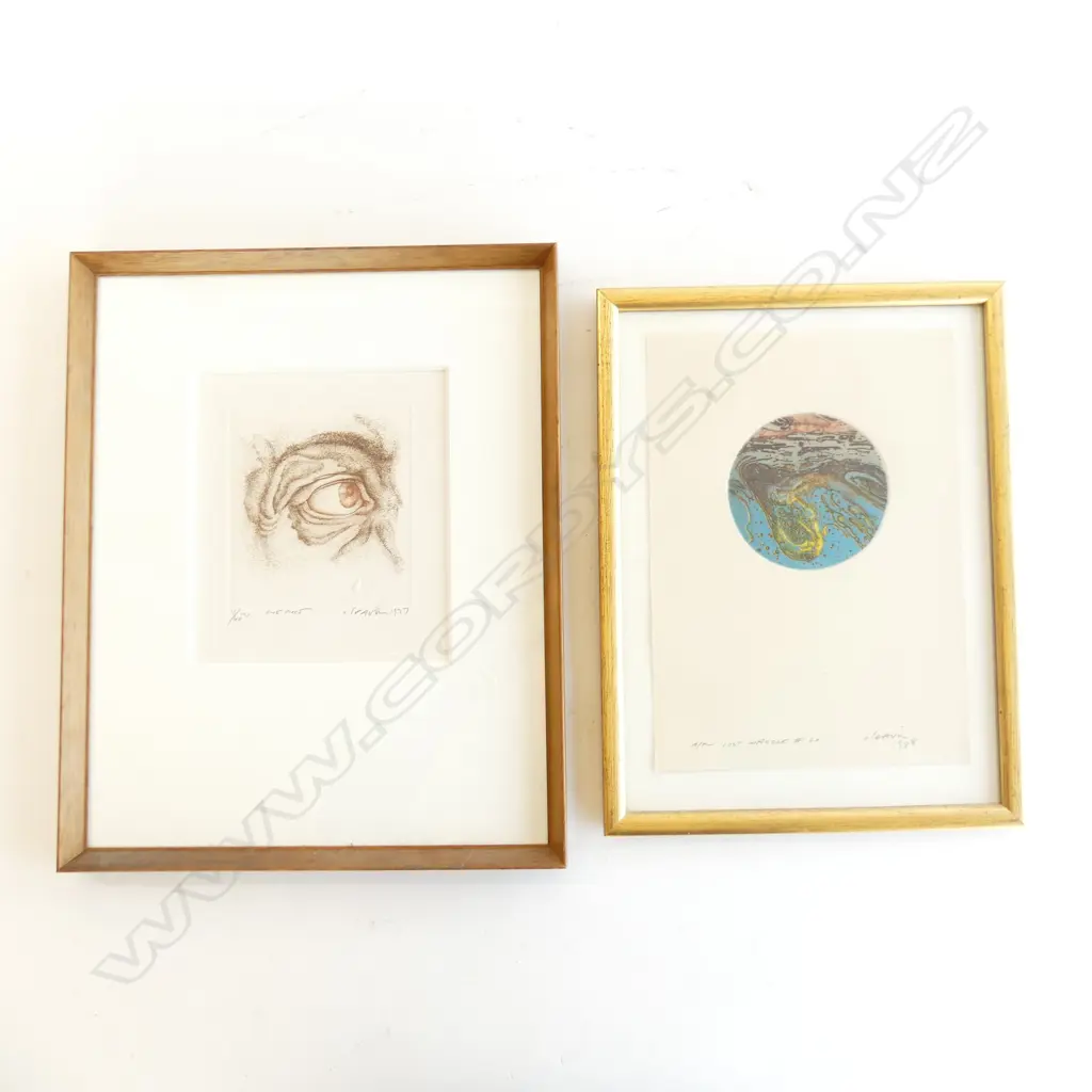 2 BARRY CLEAVIN ENGRAVINGS  EYE PIECE H370 W300MM & LOST MARBLE  SIGNED CLEAVIN Image 1++