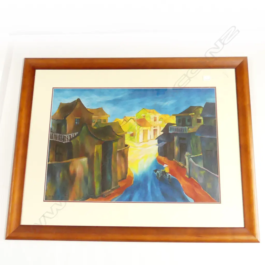 LG SIGNED INDONESIAN VILLAGE OIL 515x760mm Image 1++