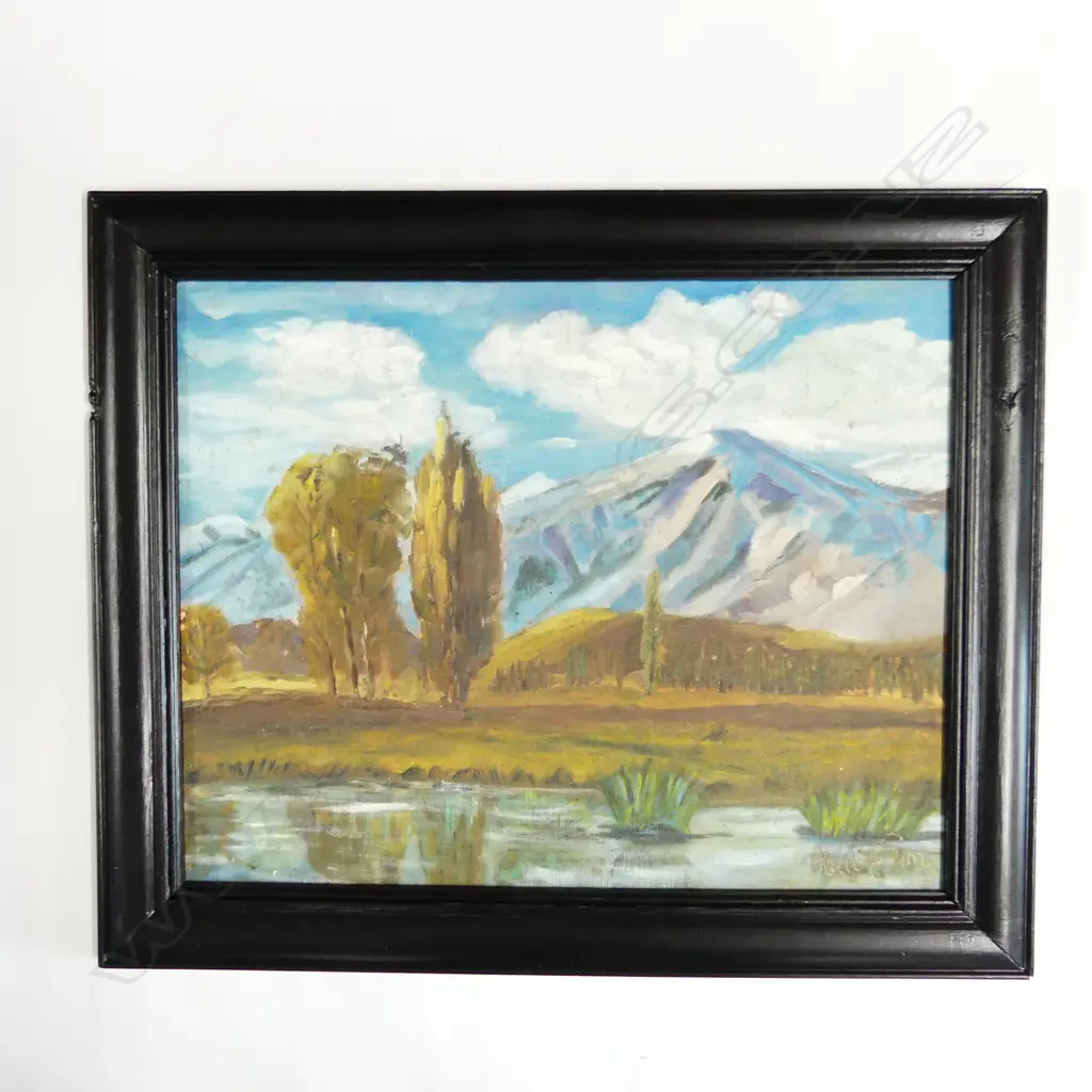 KARL SIM LANDSCAPE OIL ON BOARD 1940 400x500mm Image 1++