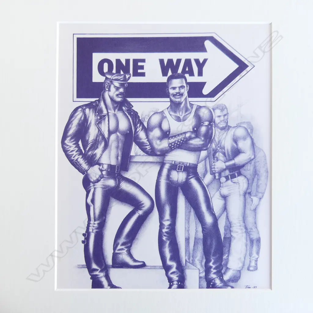 4 TOM OF FINLAND PRINTS; 'I AM A THEIF', COWBOY PR, 'ONE WAY', BEACH TRIO 270x210mm Image 1++