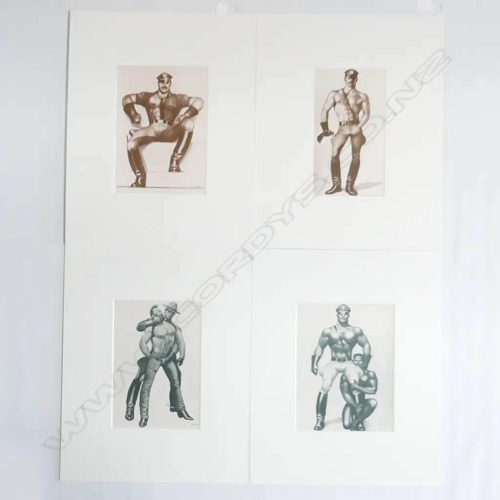 4 TOM OF FINLAND PRINTS; POLICEMEN ETC 270x200mm Image 1++