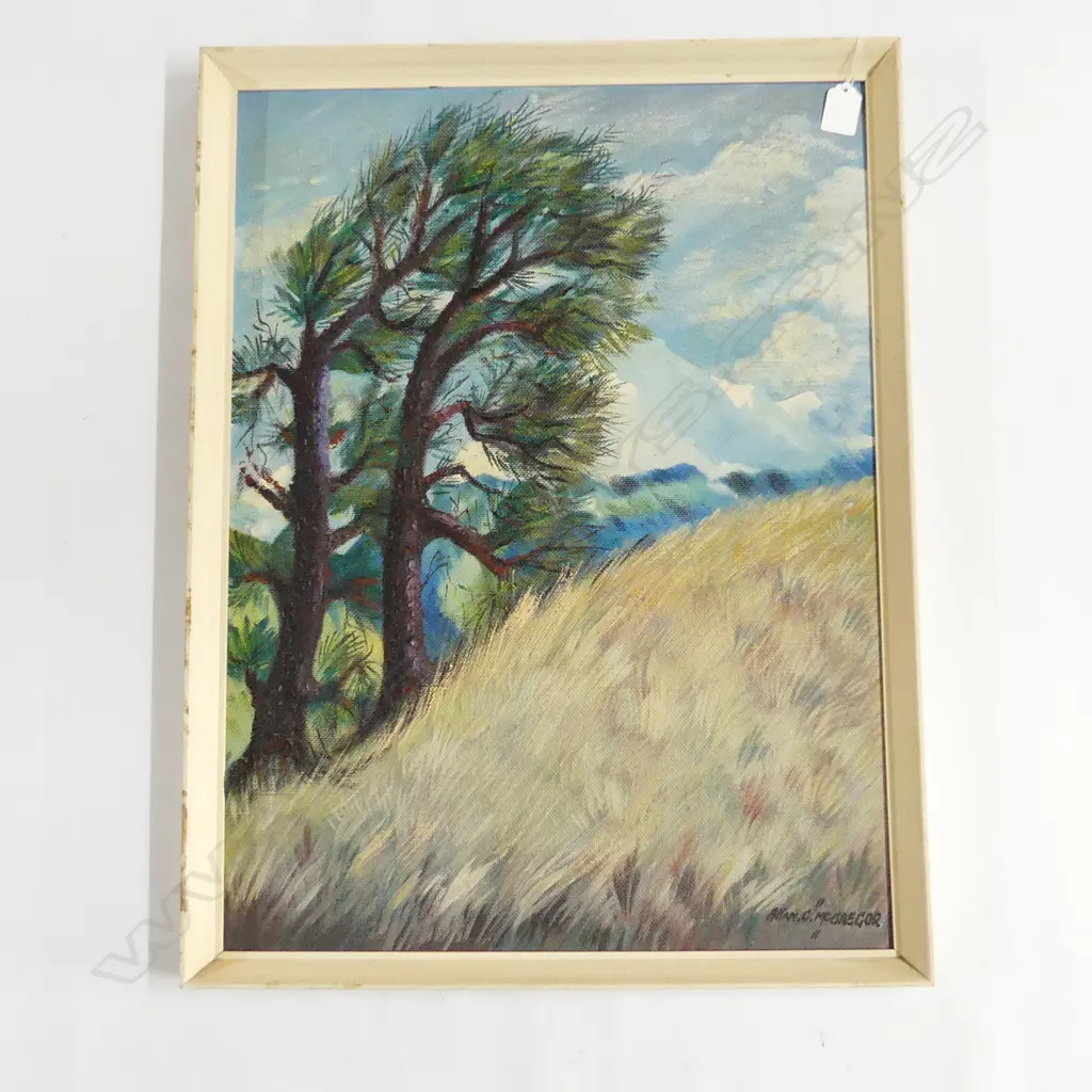ALLAN MCGREGOR ACRYLIC 'WINDY RIDGE' signed. Entitled verso. 600 x 445mm Image 1++