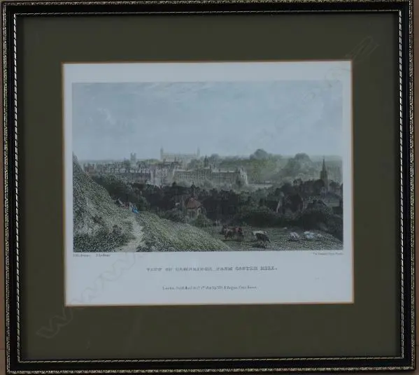 F. McKENZIE (UK), VIEW OF CAMBRIDGE FROM CASTLE HILL 1841, Engraving, 185mm x 220mm Image 1++