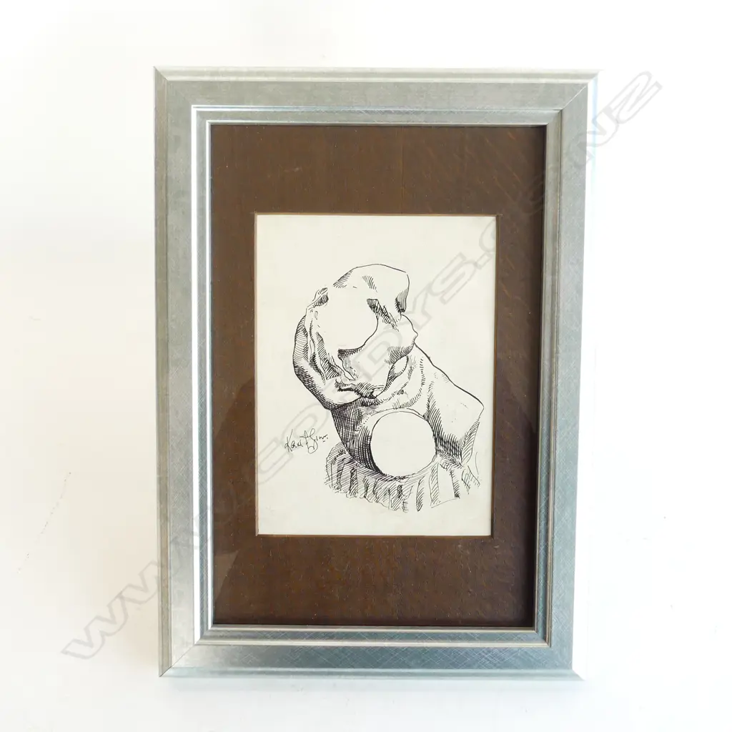 KARL SIM, TORSO, INK ON CARD 1940 190x140mm Image 1++