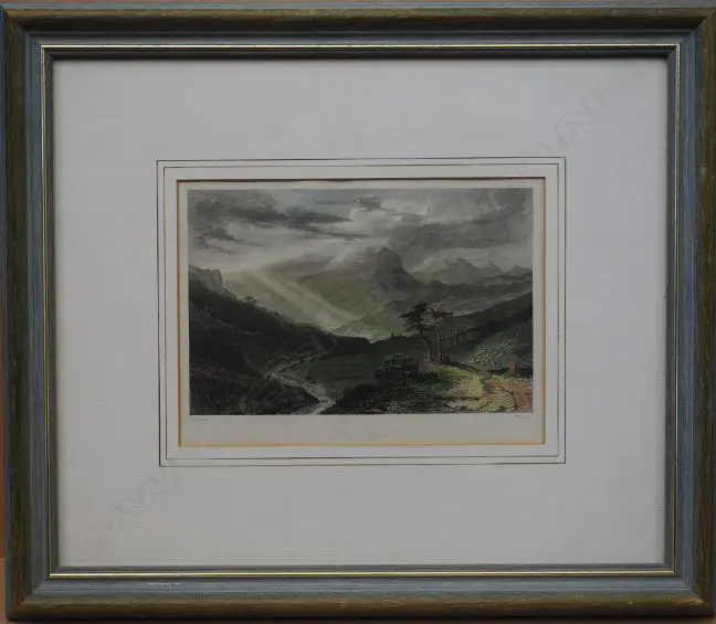 W. BROWN (UK), GLEN EUCHT, ENGRAVING, c.1845, 160mm x 210mm Image 1++