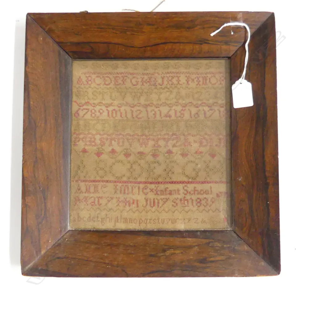 ROSEWOOD FRAMED 1839 SAMPLER H330MMW320MM Image 1++