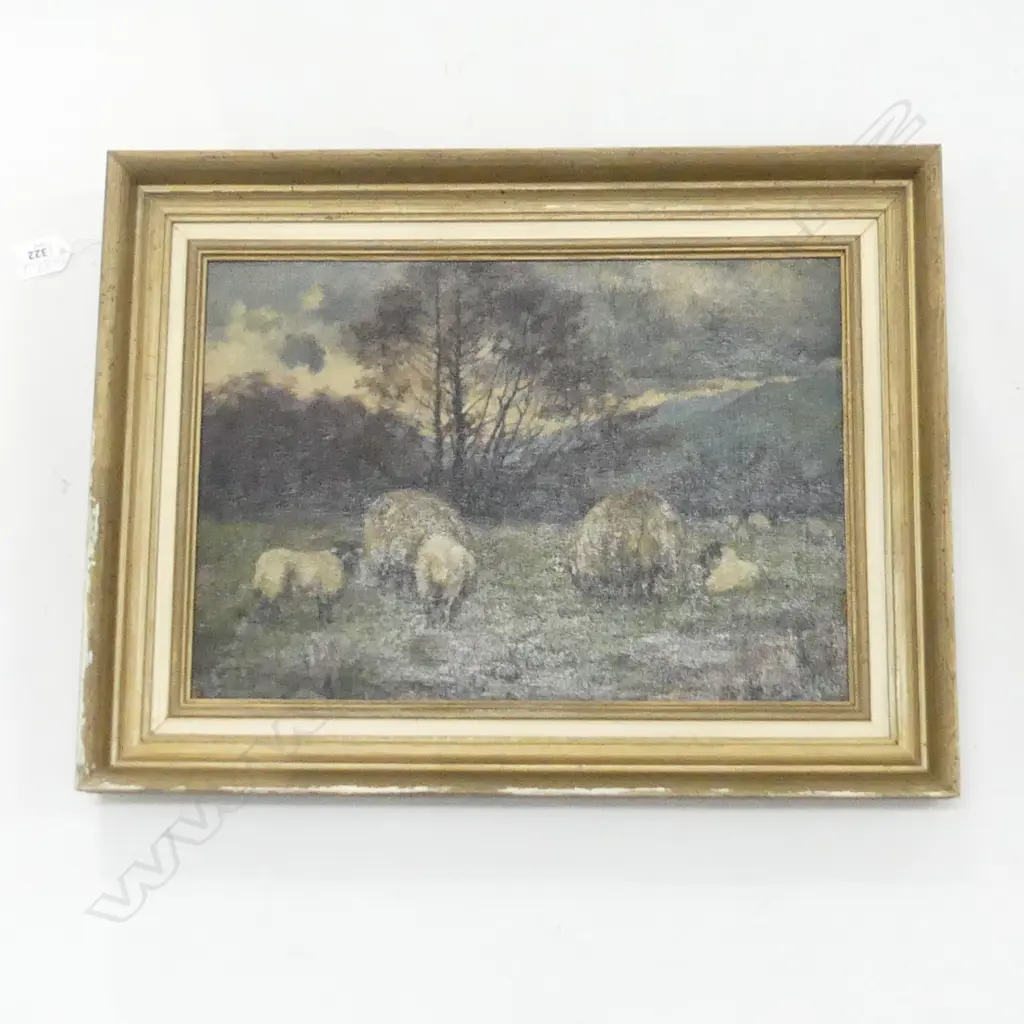 OIL ON BOARD PASTORAL SCENE. WINTER SCENE WITH SHEEP . POSSIBLE SIGNED . 275 X 385mm  Image 1++