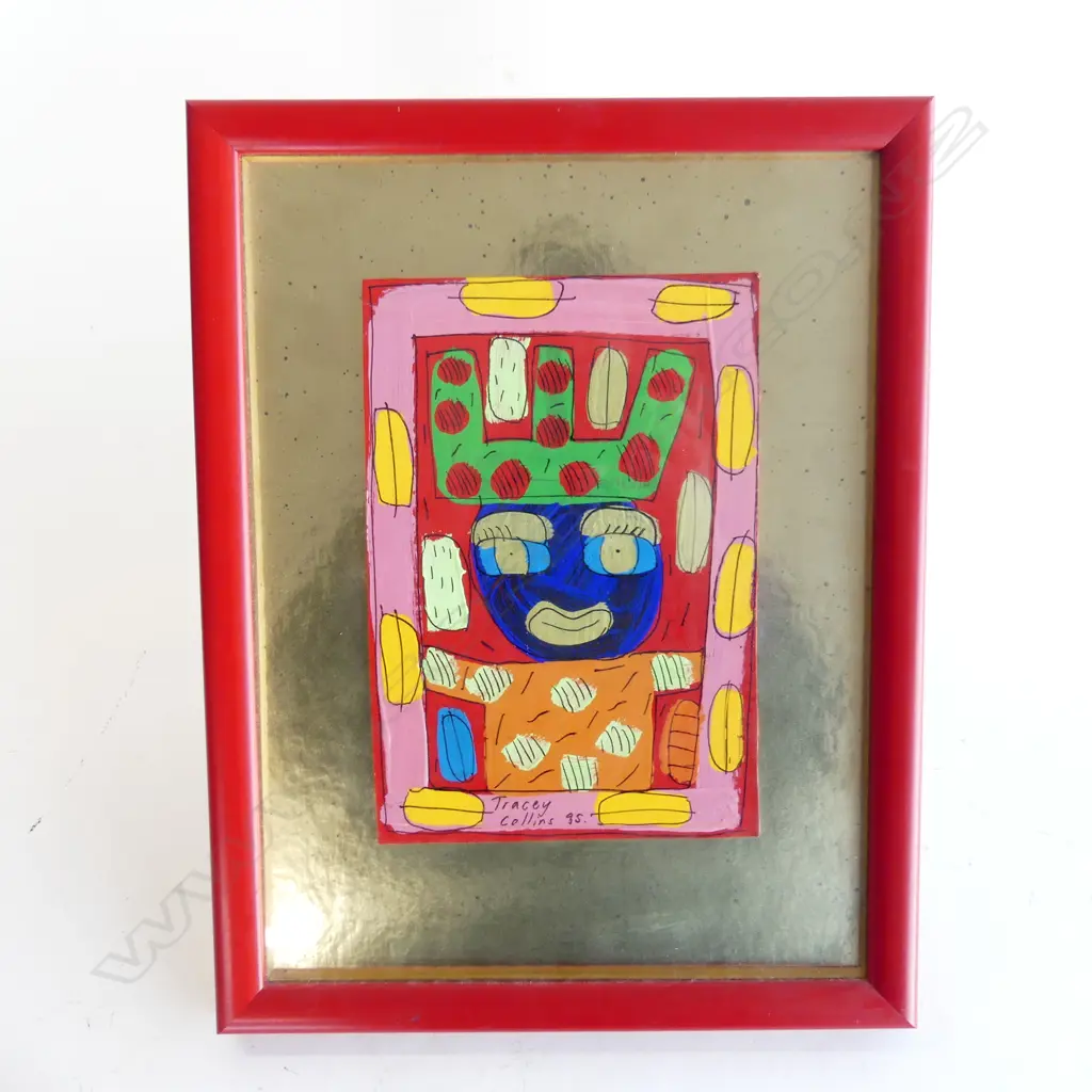 TRACEY COLLINS HAND PAINTED BIRTHDAY CARD FRAMED H370 W290MM Image 1++