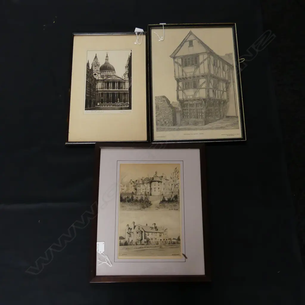 3 SMALL BLACK & WHITE PRINTS L540MM H440MM Image 1++