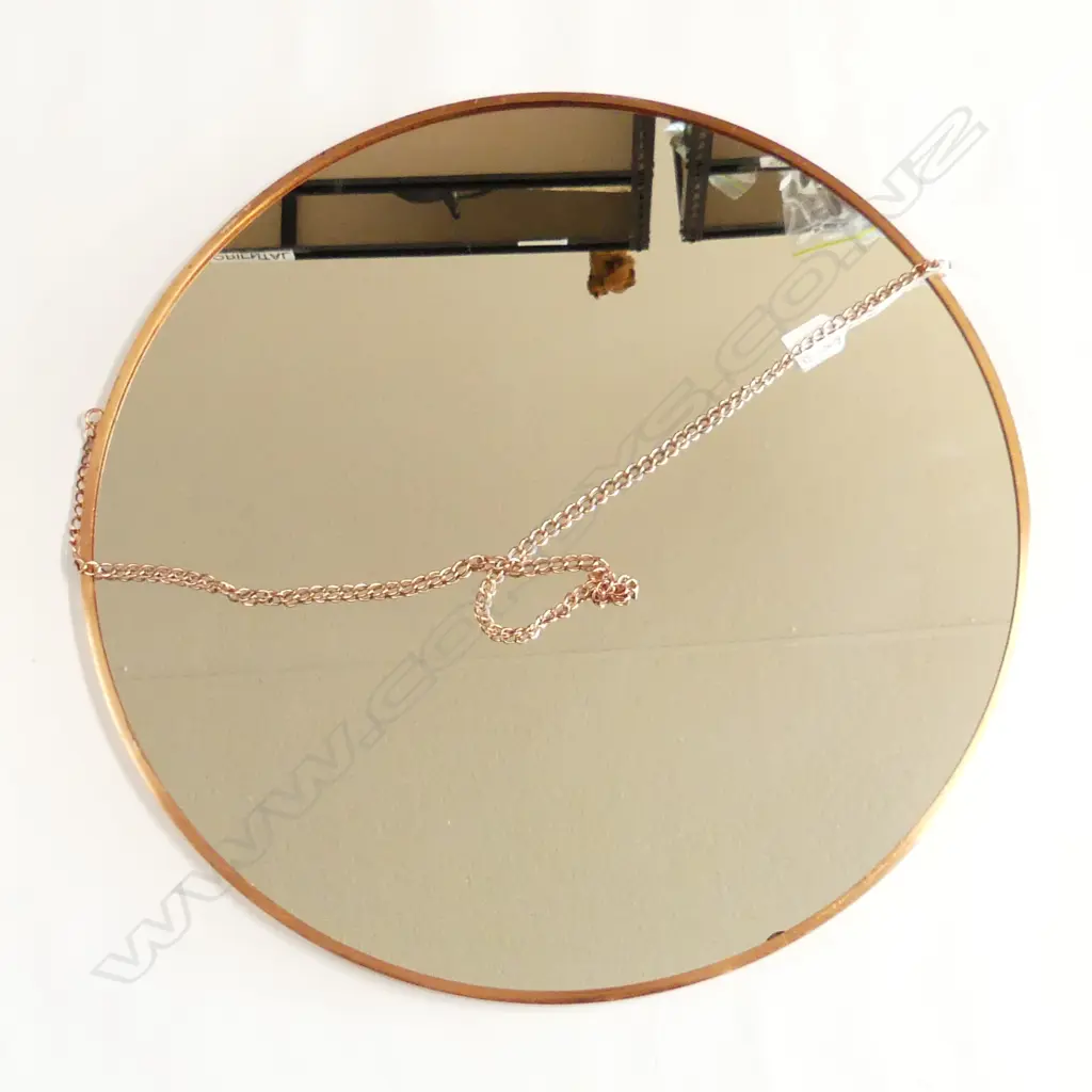 CIRCULAR MIRROR - COPPER TONE 550mm dia Image 1++
