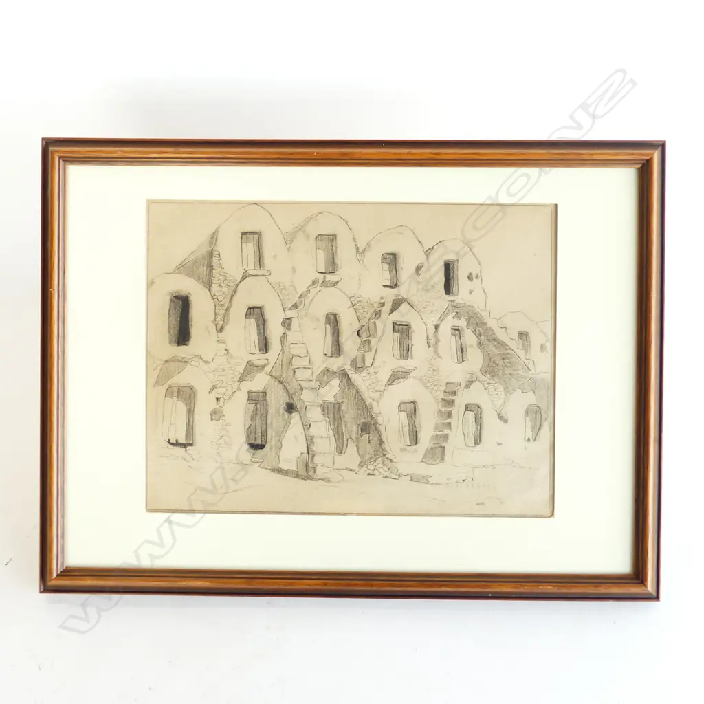 JOHN WEEKS, NORTH AFRICAN VILLAGE 1925/26 PENCIL ON PAPER 240x320mm Image 1++