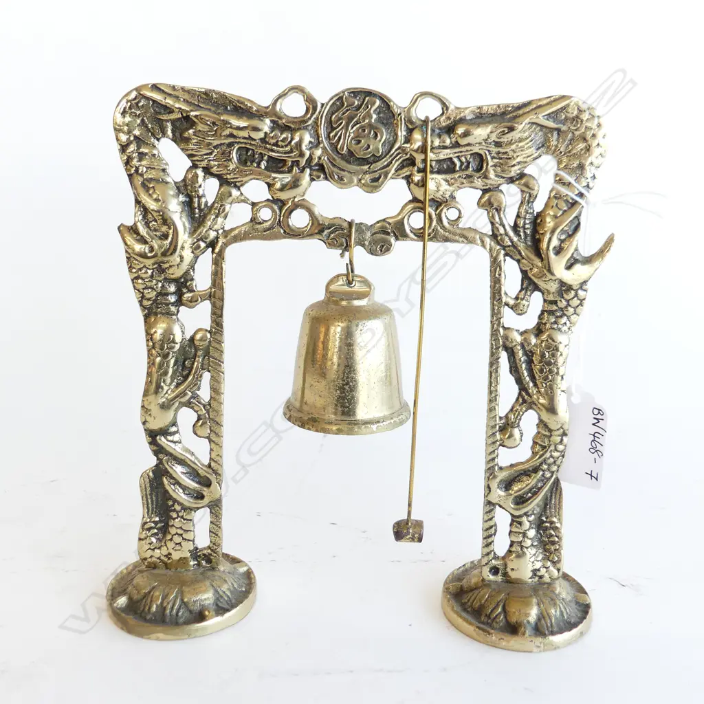 ORIENTAL BRASS TABLE GONG 160 X 185MM Image 1++