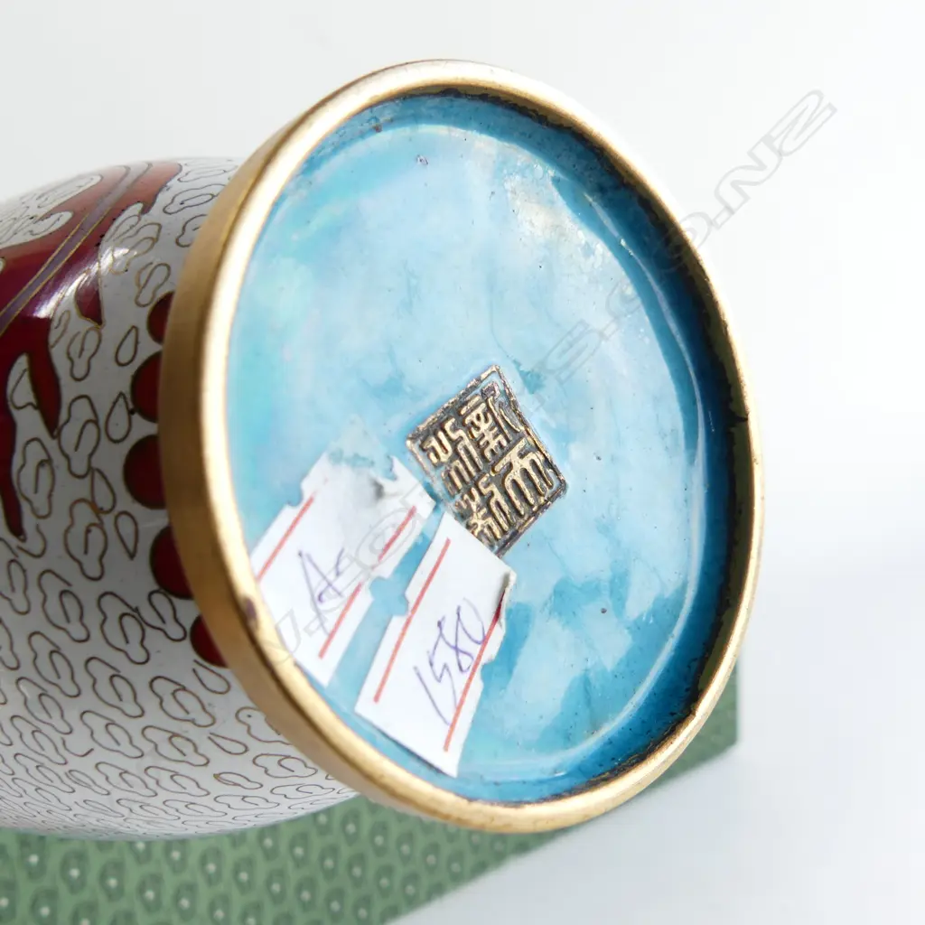 BOXED CHINESE CLOISONNE VASE H260MM Image 1++