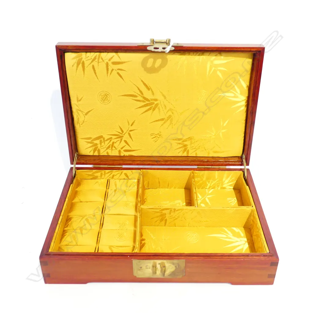 CHINESE ROSEWOOD JEWELLERY BOX W.305mm Image 1++
