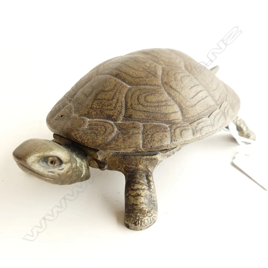 VINTAGE TORTOISE  CAST METAL SHOP COUNTER BELL L170MM Image 1++