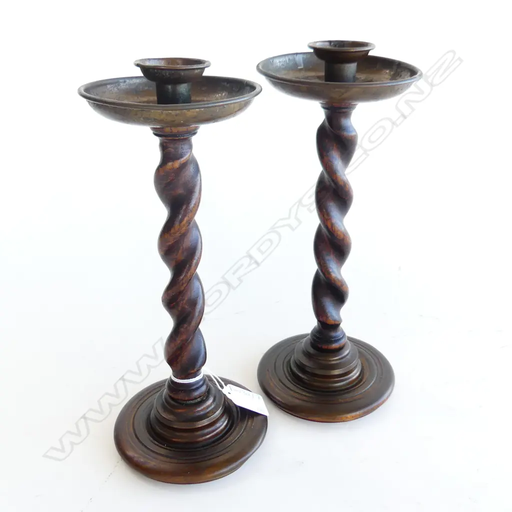 PR BARLEY TWIST CANDLESTICKS BY NESTOR ENGLAND H.250mm Image 1++