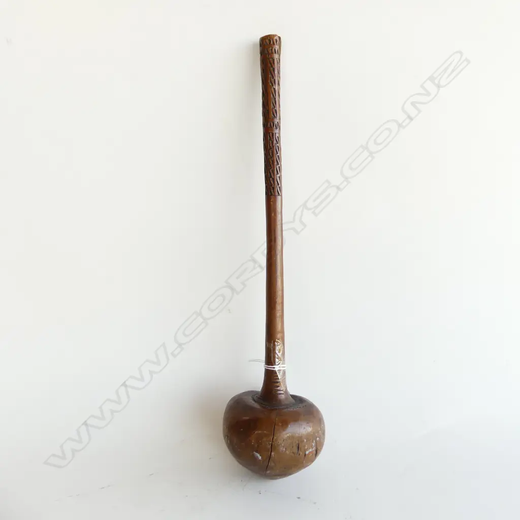 VINTAGE CARVED WOODEN FIJIAN ULA CLUB L.390mm Image 1++