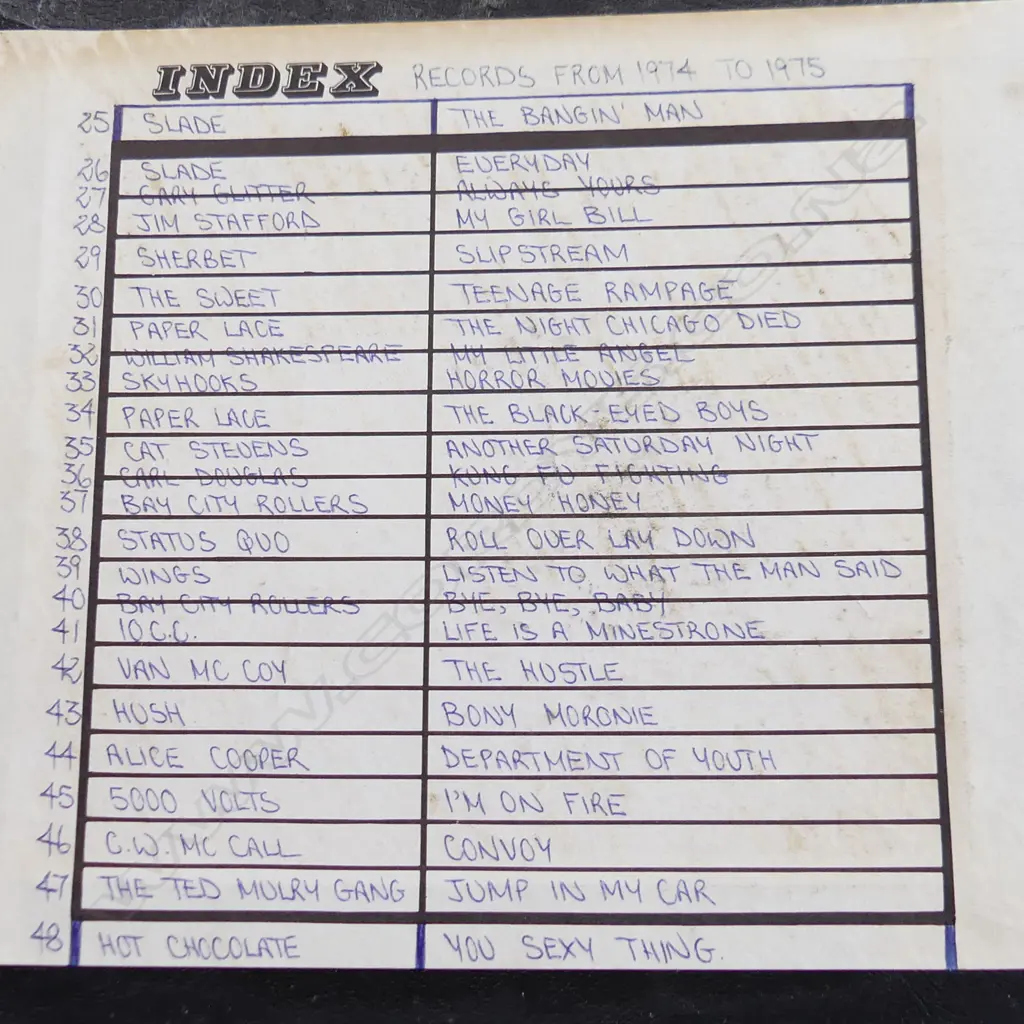 FOLDER OF 23 45S. FROM 1974 TO 1975. DETAILED INSIDE COVER. INCLUDES THE SWEET STATUS QUO ETC Image 1++